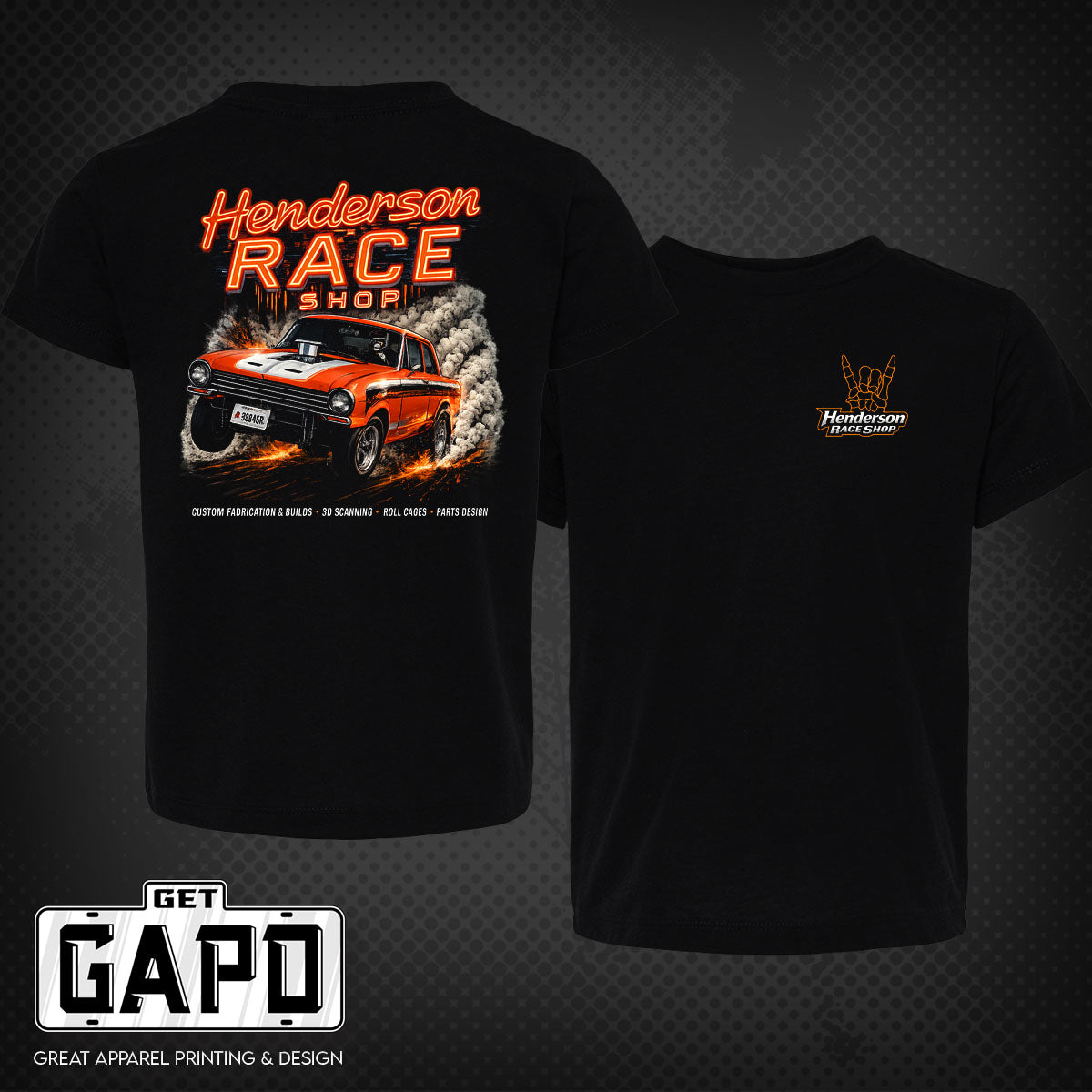 HENDERSON RACE SHOP ORANGE GASSER T-SHIRT