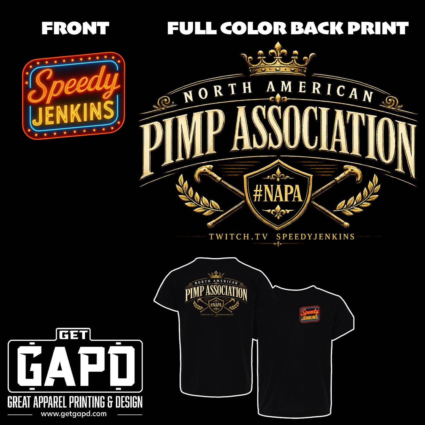 SPEEDY JENKINS PIMP ASSOCIATION T-SHIRT