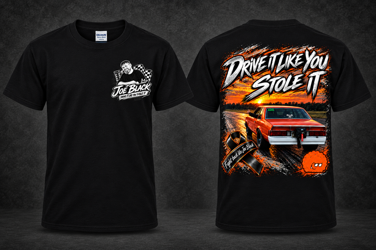 Joe Black Memorial Youth Shirt front and back mockup
