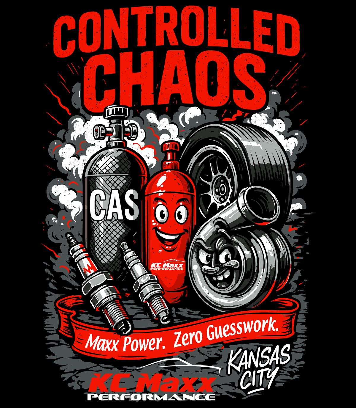 KC MAXX PERFORMANCE CONTROLLED CHAOS T-SHIRT