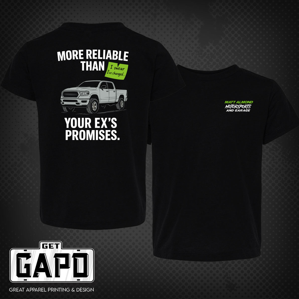 Matt Almond Motorsports & Garage T-Shirts