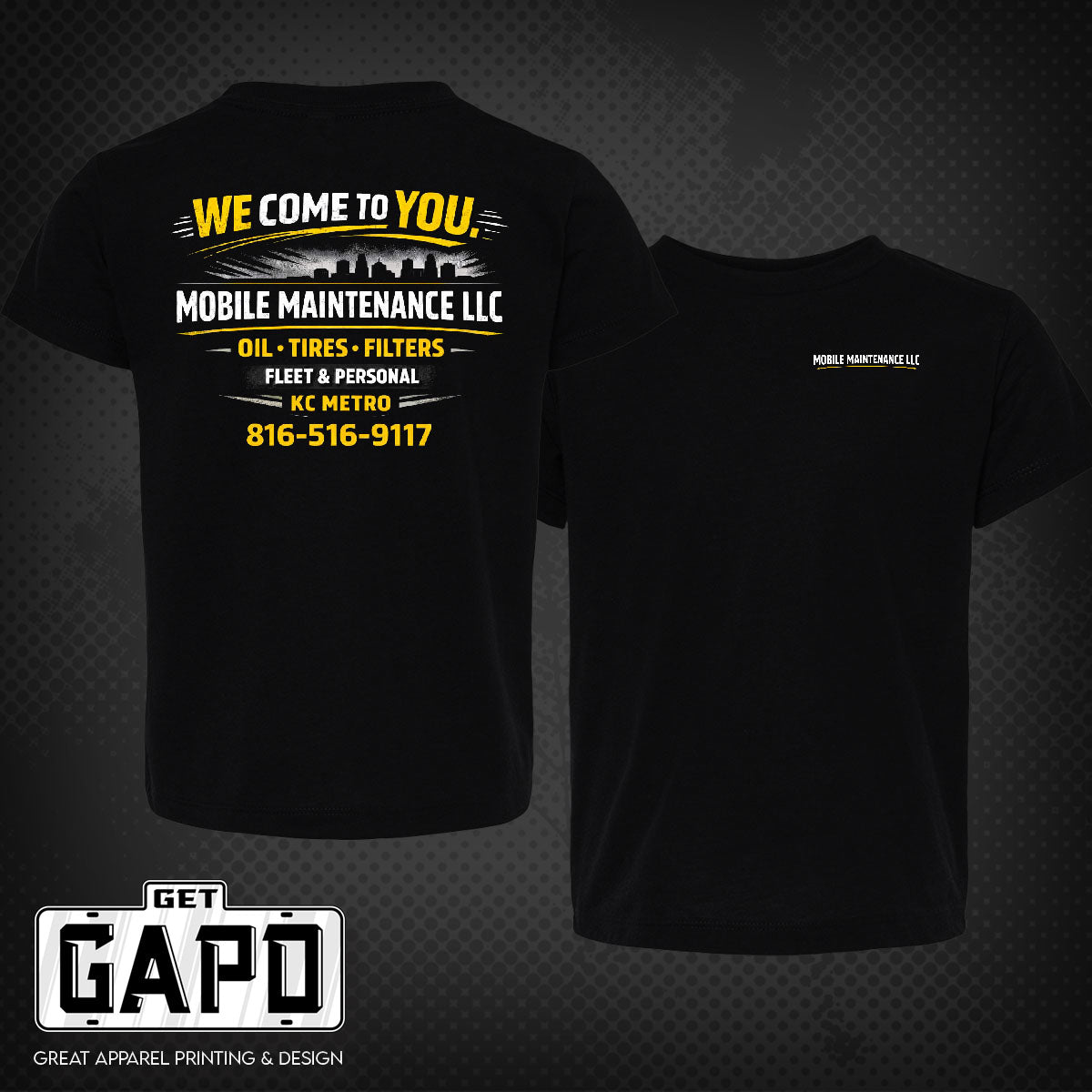 Mobile Maintenance LLC shirt front and back
