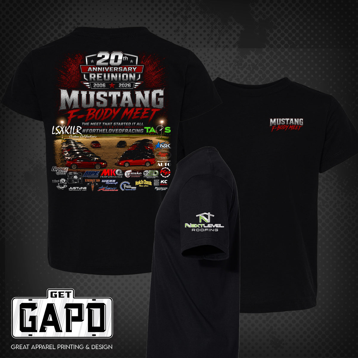 MUSTANG FBODY MEET 20 YEAR REUNION T-SHIRT