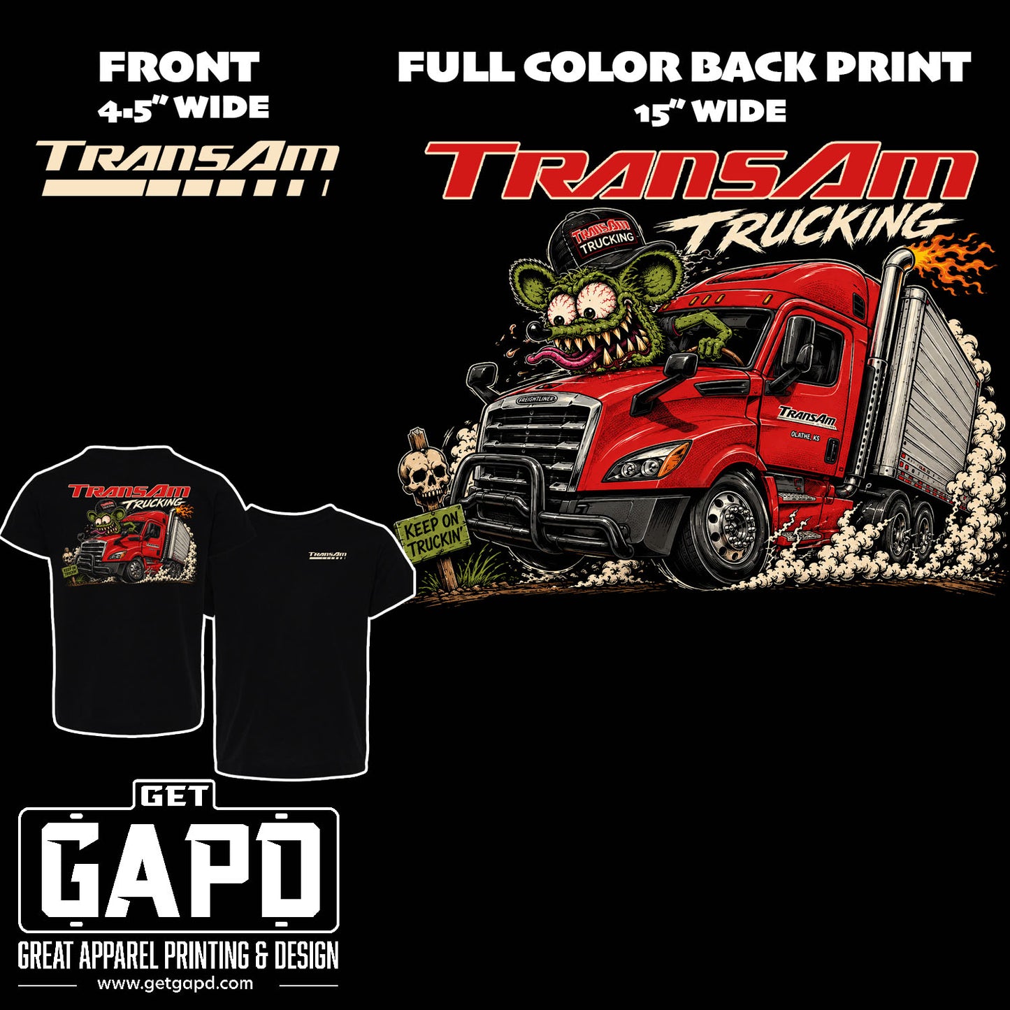 TRANSAM TRUCKING RAT FINK T-SHIRTS