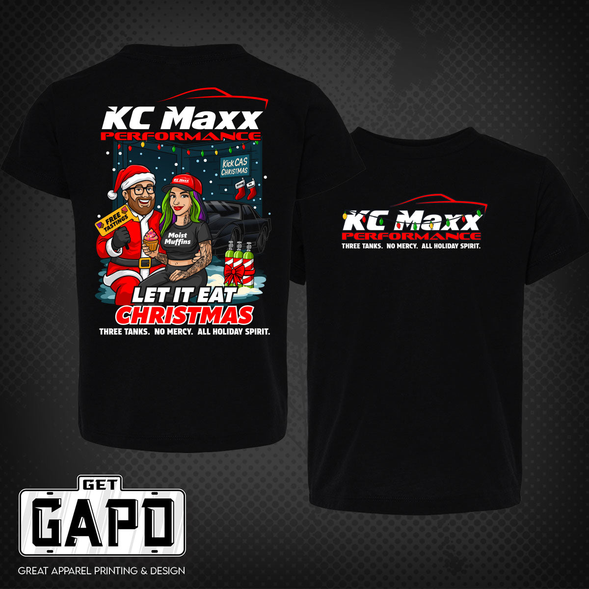 Let It Eat Christmas approved black Gildan shirt front and back