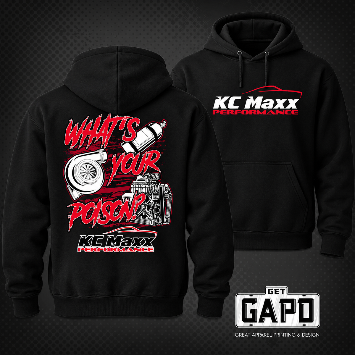 What's Your Poison black Lane Seven hoodie front and back