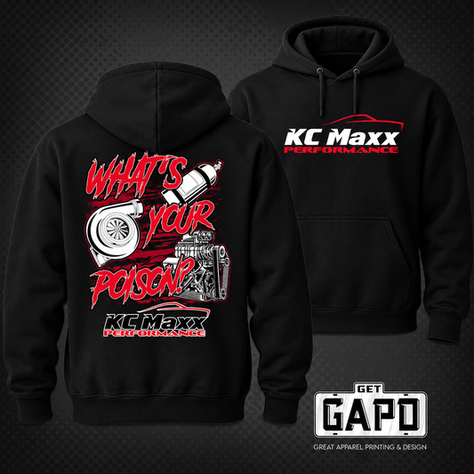 What's Your Poison black Lane Seven hoodie front and back