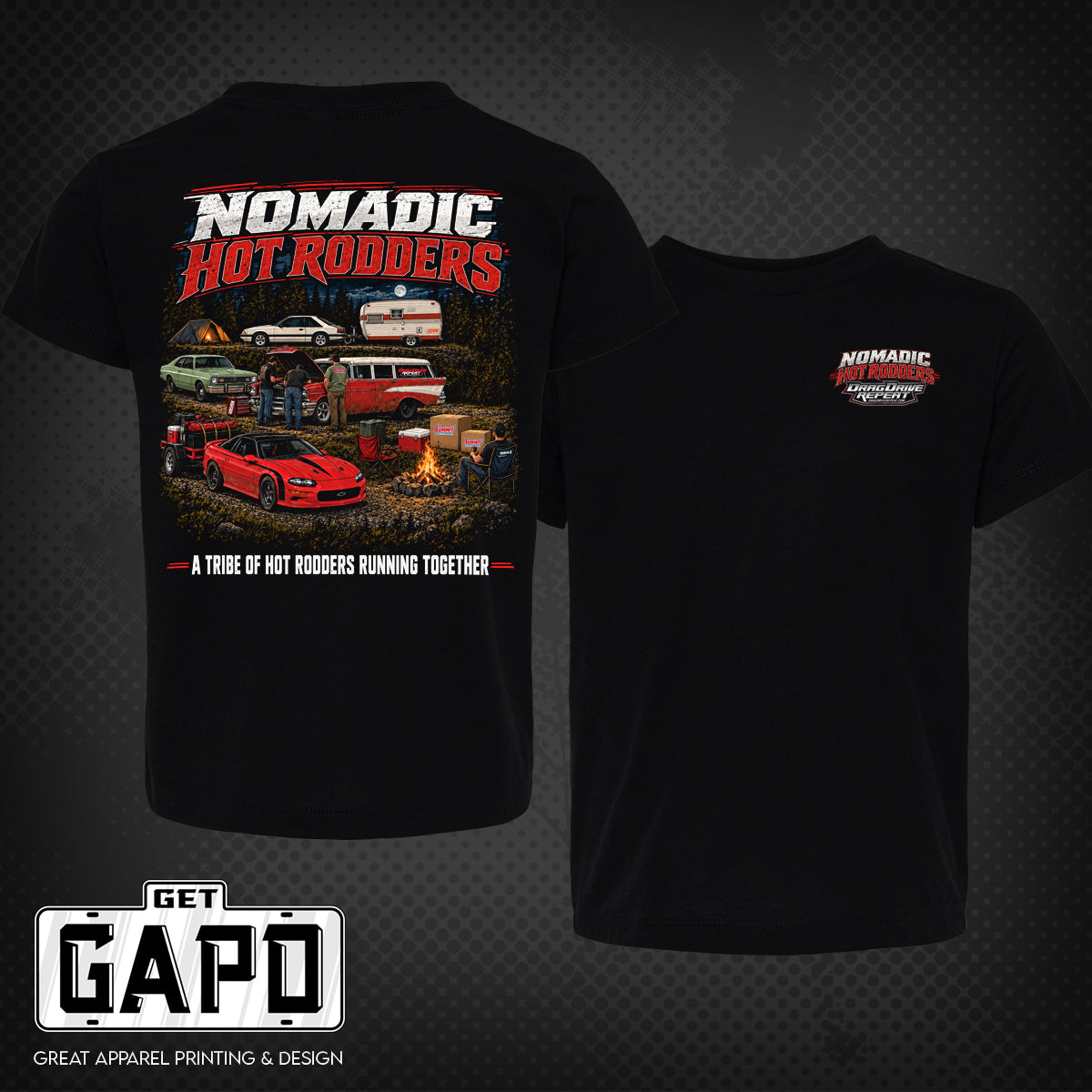Nomadic Racers Shirt front and back