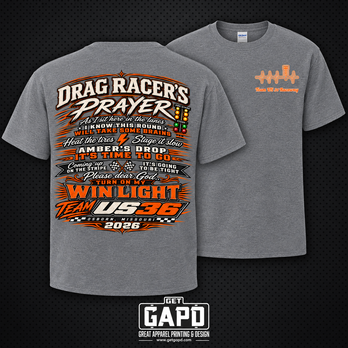 Team US36 2026 youth shirt front and back mockup